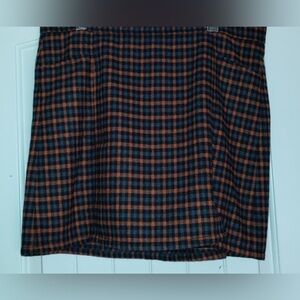 Loft orange, gray, black plaid mini skirt
